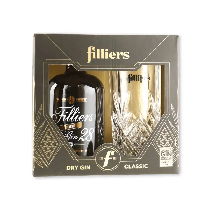FILLIERS Dry Gin 28 GV 0.50 ltr + vaso long drink